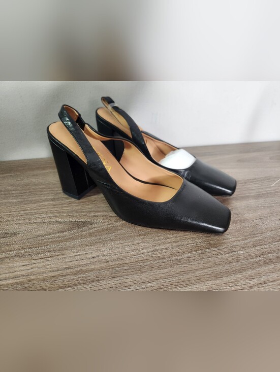 fogeena Shoes - FOGEENA Matte Night Club Slip On Dress Square Toe Heels